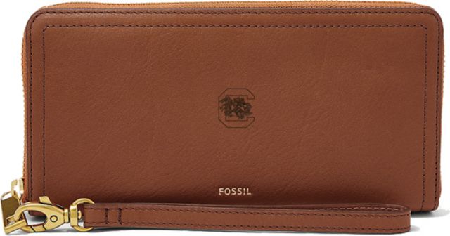 Fossil Leather Logan RFID Zip Around Clutch - Brown - ONLINE ONLY