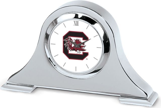 CSI Silver Napoleon Desk Clock With Colored Medallion - ONLINE ONLY