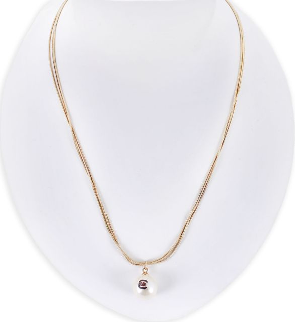 University of South Carolina Gold Pearl 3 Strand Necklace