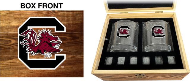 University of South Carolina Gamecocks Rock Glass Box Set