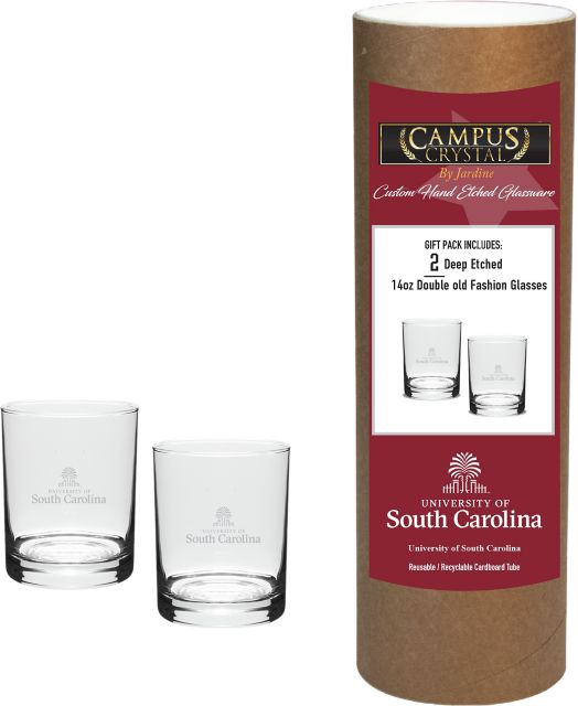 University of South Carolina 14 oz. Double Old Fashion Glass - Set of 2
