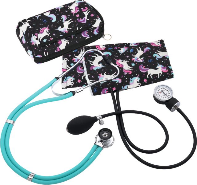 ANEROID SPHYGMOMANOMETER/SPRAGUE-RAPPAPORT COMBINATION KIT-UNICORNS BLACK