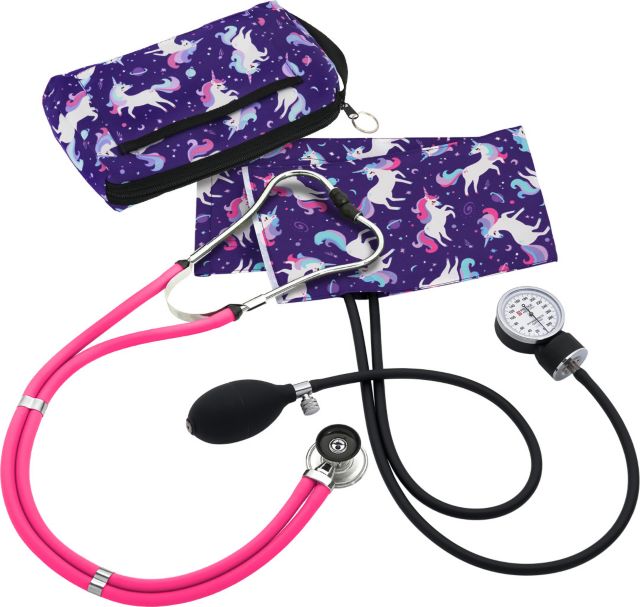 ANEROID SPHYGMOMANOMETER/SPRAGUE-RAPPAPORT COMBINATION KIT-UNICORNS VIOLET