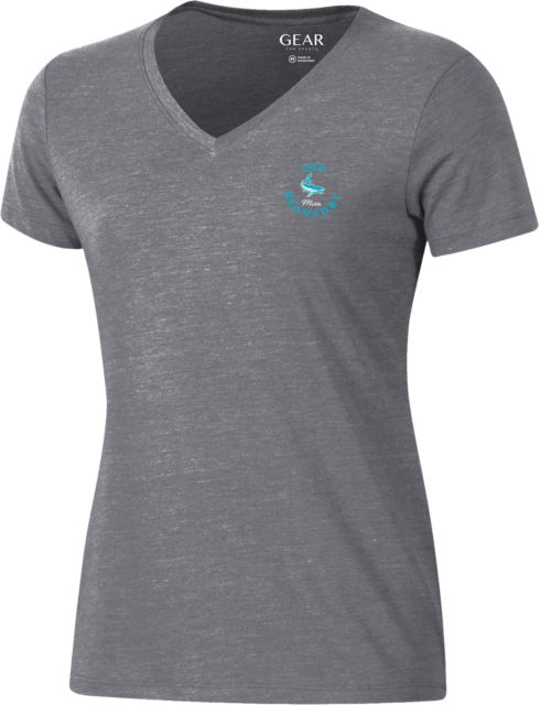 University of South Carolina Beaufort Sand Sharks Mom Women's Triblend V-Neck Short Sleeve T-Shirt