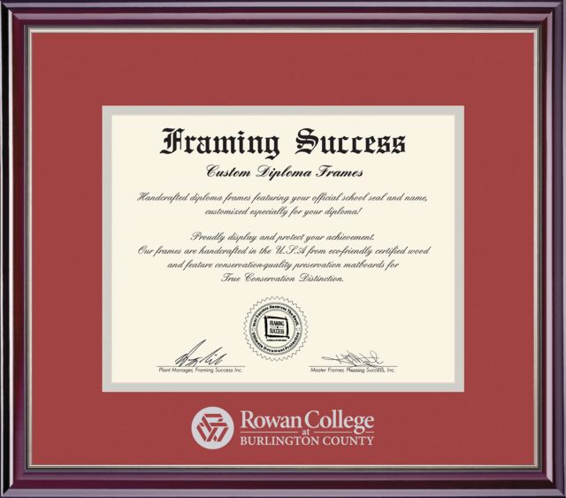 Rowan College at Burlington County 8.5'' x 11'' Jefferson Diploma Frame