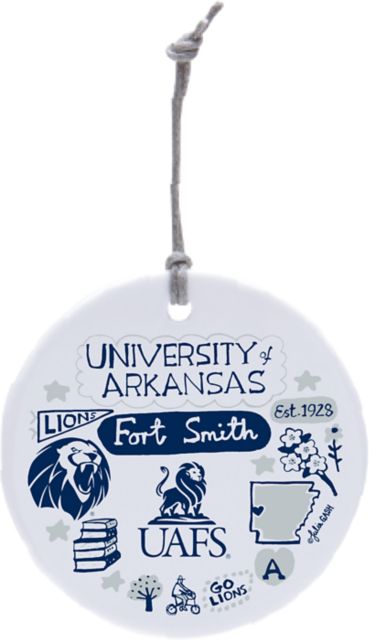 University of Arkansas Fort Smith Julia Gash Ceramic Circle Ornament