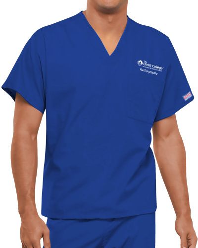 Christ College Unisex Royal Scrub Top Radiography - ONLINE ONLY