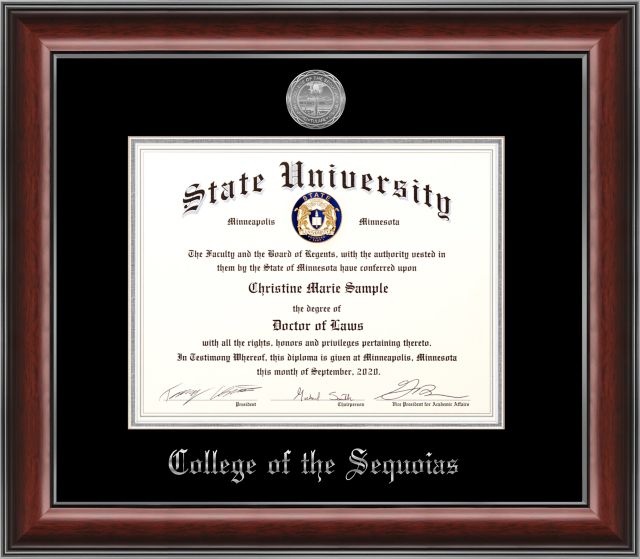 College of the Sequoias 8" x 10" Classic Diploma Frame with Silver Trim