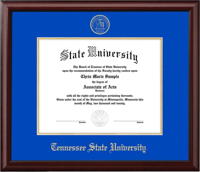 Tennessee State University Mahogany Scholar Diploma Frame