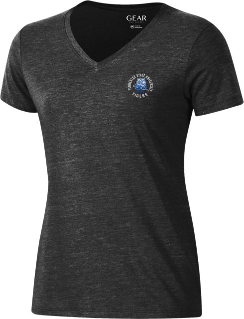 Tennessee State University Women's Tigers V-Neck Short Sleeve T-Shirt