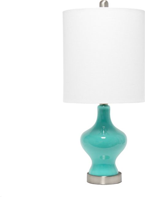 Lalia Home Paseo Table Lamp with White Fabric Shade, Teal - ONLINE ONLY
