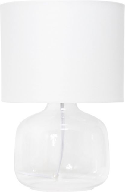Clear lamp base with white shade sales
