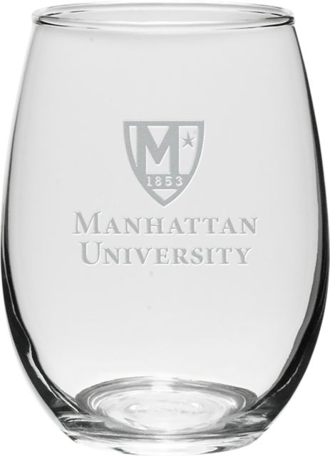 Manhattan University 21 oz. Wine Glass