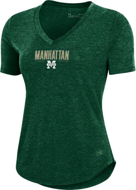 Manhattan University Women's Breezy V-Neck Short Sleeve T-Shirt