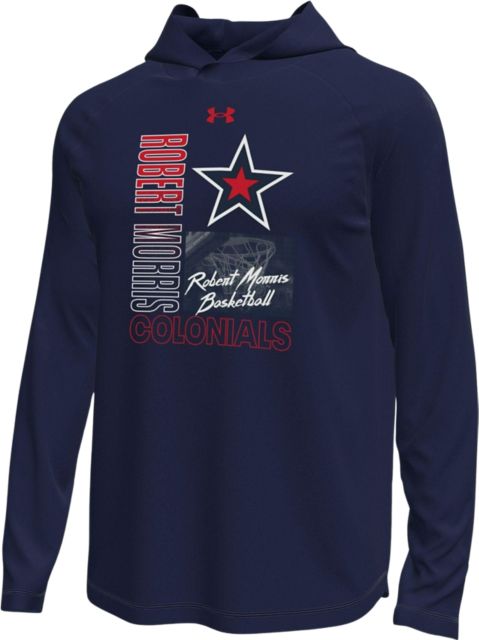 Robert Morris University Colonials Basketball Hooded Long Sleeve Bench T-Shirt