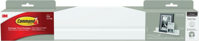 3M Command Adhesive Picture Ledge 21x3x3.15in White - ONLINE ONLY