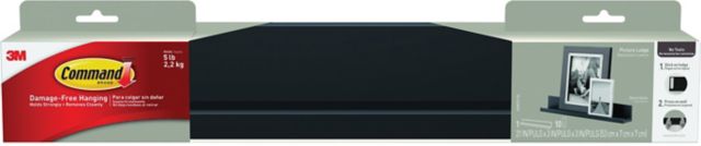 3M Command Adhesive Picture Ledge 21x3x3.15in Black - ONLINE ONLY