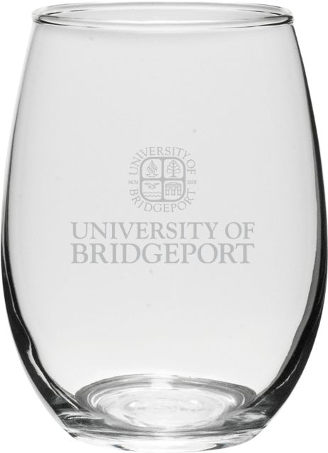 University of Bridgeport 21 oz. Stemless Wine Glass