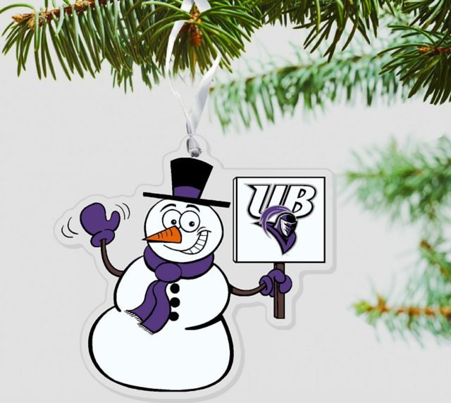 University of Bridgeport 3x4 Snowman Ornament