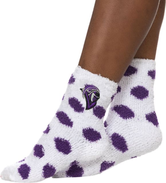 University of Bridgeport Fuzzy Dot Socks