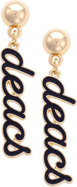 Women's Wake Forest Demon Deacons Enamel Script Earrings in Black