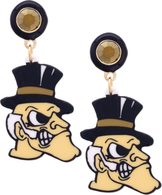 Women's Wake Forest Demon Deacons Resin Mascot Earrings in Black