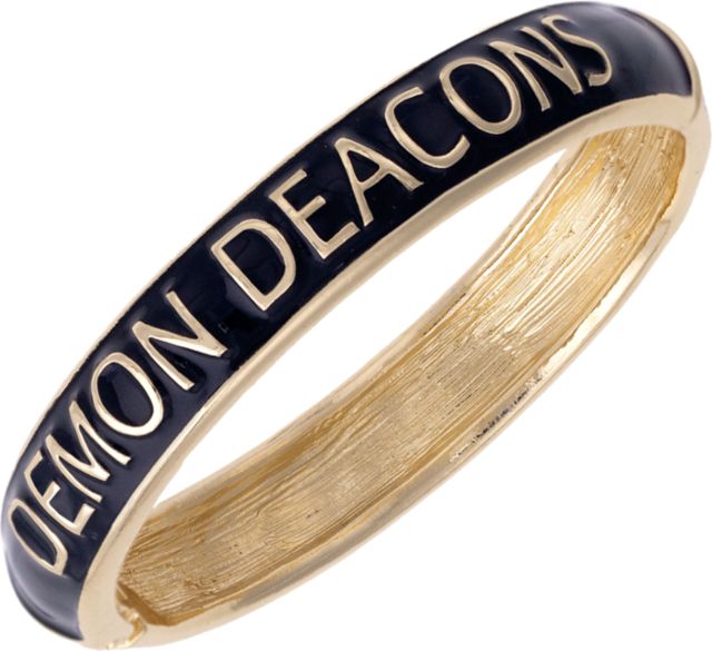 Women's Wake Forest Demon Deacons Sculpted Enamel Hinge Bangle in Black