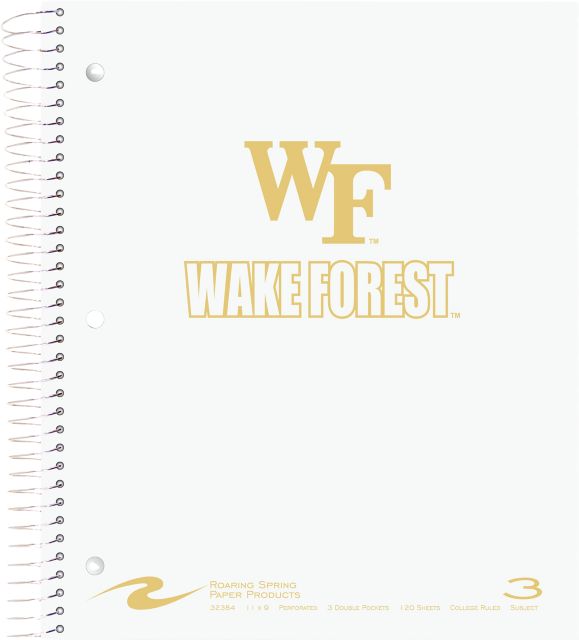 Wake Forest Demon Deacons 3 Subject Notebook