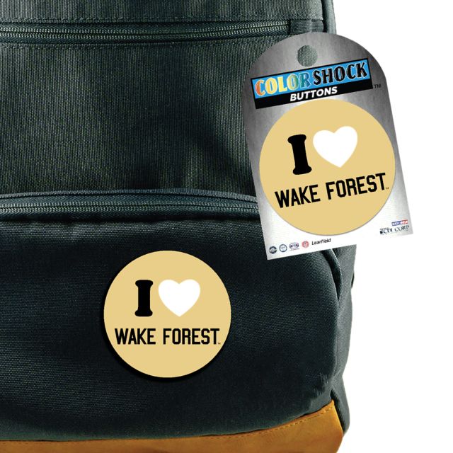 Wake Forest Demon Deacons Heart 3'' Button