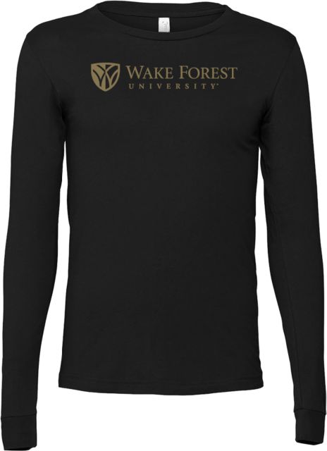 Wake Forest Bella + Canvas Jersey Cotton Long Sleeve T Shirt Wake Forest University Mark Horizontal - ONLINE ONLY