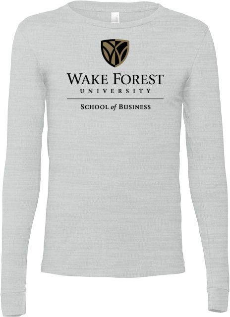 Wake Forest Bella + Canvas Ash Jersey Cotton Long Sleeve T Shirt Wake Forest University - School of Business - ONLINE ONLY