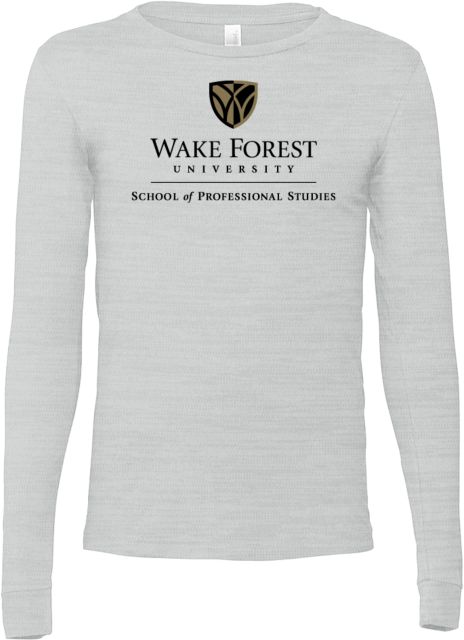 Wake Forest Bella + Canvas Ash Jersey Cotton Long Sleeve T Shirt Wake Forest University - School of Professional Studies - ONLINE ONLY