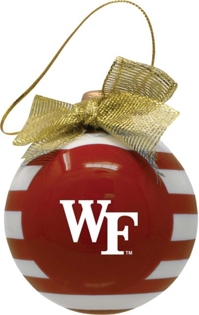 Wake Forest University Round Striped Ornament