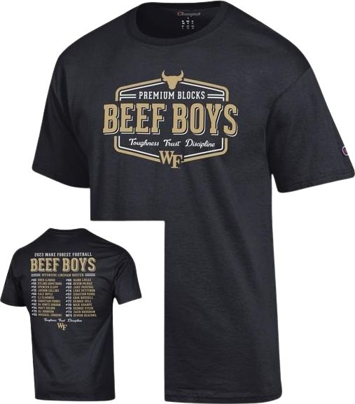Wake Forest University 2023 Football Beef Boys Short Sleeve T-Shirt