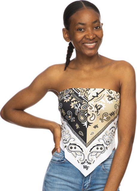 Wake Forest University Women's Paisley Tie Back Top