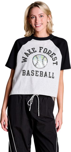 Wake Forest Demon Deacons Women's Baseball Sequin Short Sleeve T-Shirt