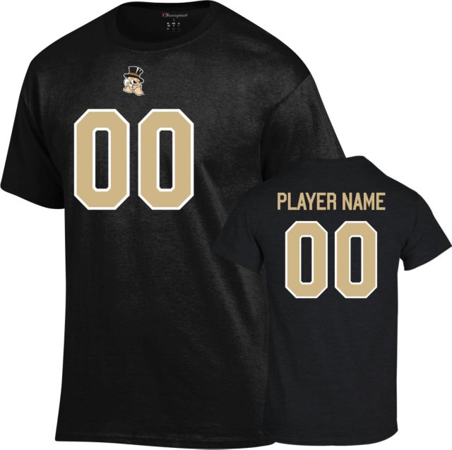 Wake Forest Football Player Name Short Sleeve T-Shirt Numbers 51-99 - ONLINE ONLY