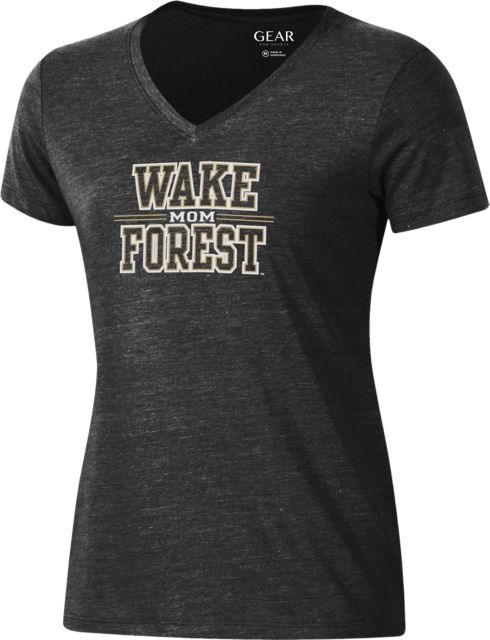 Wake Forest Demon Deacons Mom Women's Triblend V-Neck Short Sleeve T-Shirt
