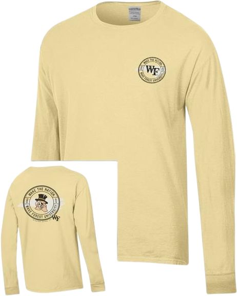 Wake Forest University Slogan Comfort Wash Garment Dyed Long Sleeve T-Shirt