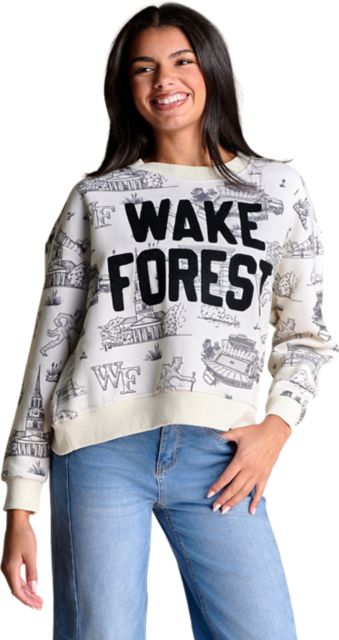 Wake Forest Demon Deacons Women's Team Toile Crewneck Sweatshirt