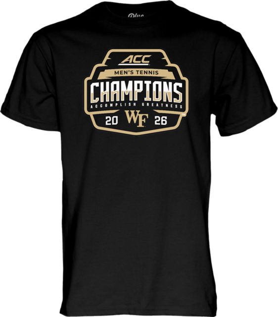 Wake Forest Demon Deacons Men's Tennis 2026  ACC Champions Locker Room Short Sleeve T-Shirt