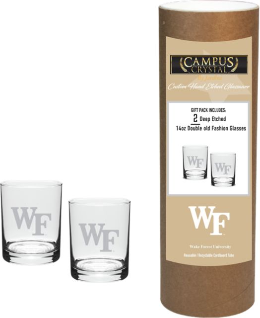 Wake Forest Demon Deacons 14 oz. Double Old Fashion Glass - Set of 2