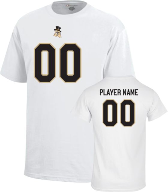 Wake Forest Football Youth Player Name Short Sleeve T-Shirt Numbers 0-50