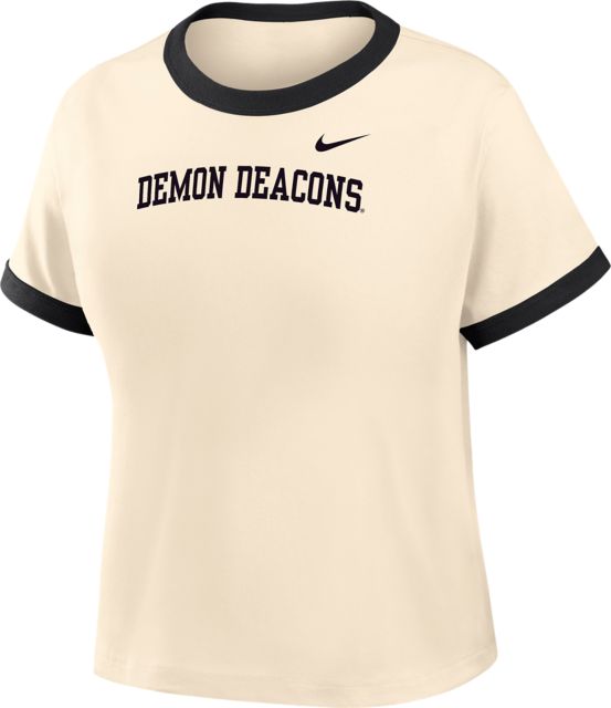 Wake Forest Demon Deacons Women's Crop Ringer Short Sleeve T-Shirt