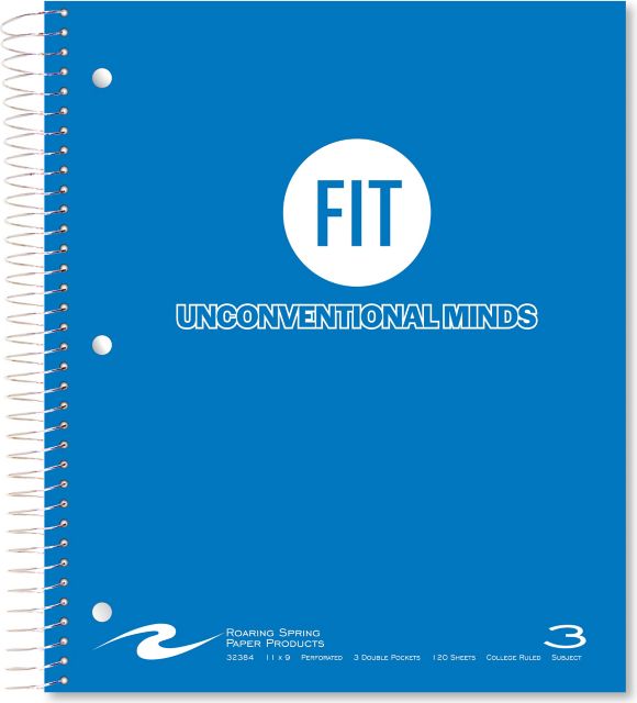 Fashion Institute of Technology 3 Subject Notebook