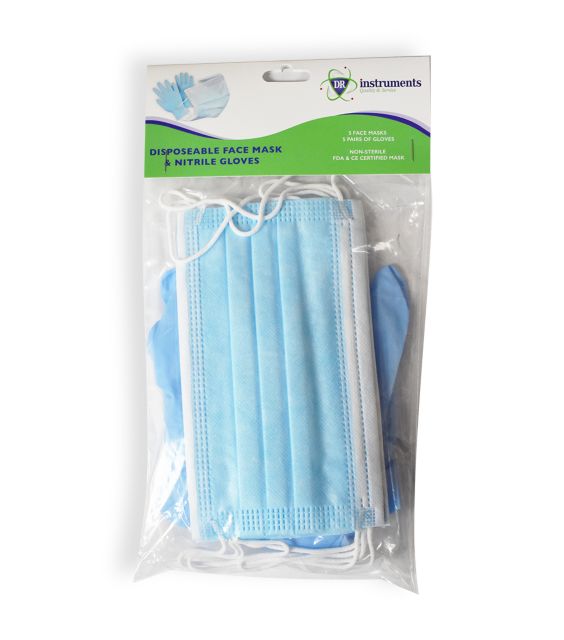 衛生医療用品・救急用品 WIND AND SEA WIND AND UNWOVEN MASK Safety Pack 5 face mask, 5 pairs of Nitrile Gloves, XL