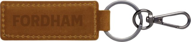 Fordham University Leather Keychain
