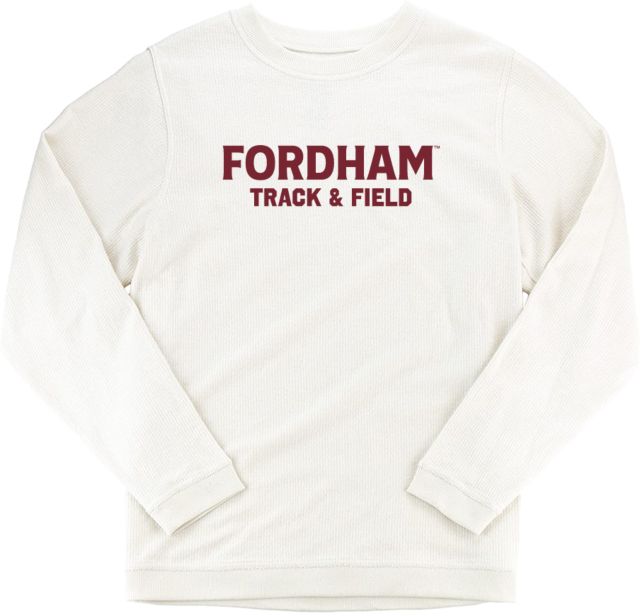 Fordham Boxercraft Womens Cream Corded Crew Fordham Track & Field - ONLINE ONLY