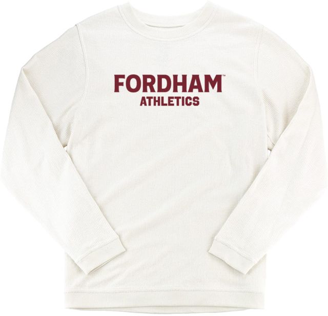 Fordham Boxercraft Womens Cream Corded Crew Fordham Athletics - ONLINE ONLY