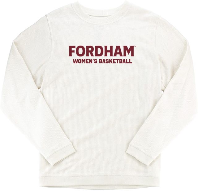 Fordham Boxercraft Womens Cream Corded Crew Fordham Womens Basketball - ONLINE ONLY